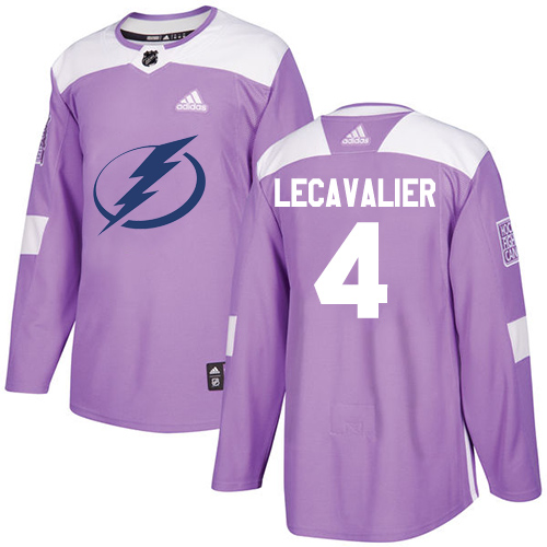 Adidas Lightning #4 Vincent Lecavalier Purple Authentic Fights Cancer Stitched NHL Jersey - Click Image to Close